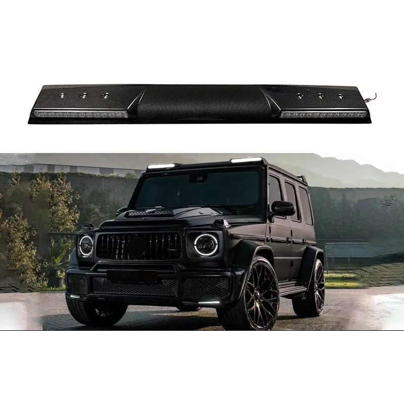 It is suitable for Mercedes-Benz G-Class W464 W463 G500 G55 G63 carbon fiber top light BS model front top wing
It is suitable for Mercedes-Benz G-Class W464 W463 G500 G55 G63 carbon fiber top light BS model front top wing