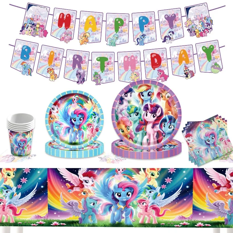 Hot My Little Pony Birthday Party Theme Anime Family Gathering Celebration Props Plate Balloon Fork Tissue Paper Cup Tablecloth
Hot My Little Pony Birthday Party Theme Anime Family Gathering Celebration Props Plate Balloon Fork Tissue Paper Cup Tablecloth