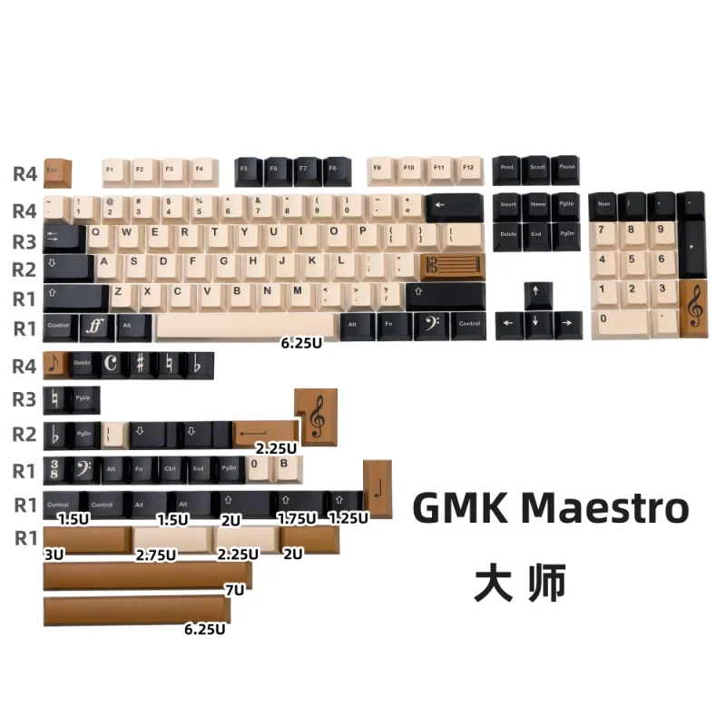 Колпачки для клавиш GMK Maestro, 140 клавиш, материал PBT, вишневый профиль DYE-SUB для MX Switch 61/64/68/75/84/87/98/104, механическая клавиатура
Колпачки для клавиш GMK Maestro, 140 клавиш, материал PBT, вишневый профиль DYE-SUB для MX Switch 61/64/68/75/84/87/98/104, механическая клавиатура