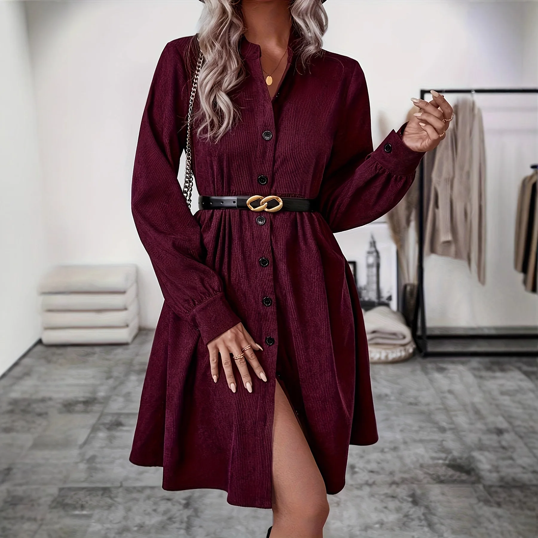 2025 New Fashion Button Lapel Ruffled Long Sleeve Dress Women Autumn Casual Loose Solid Color Belt Home Dresses For Women
2025 New Fashion Button Lapel Ruffled Long Sleeve Dress Women Autumn Casual Loose Solid Color Belt Home Dresses For Women
