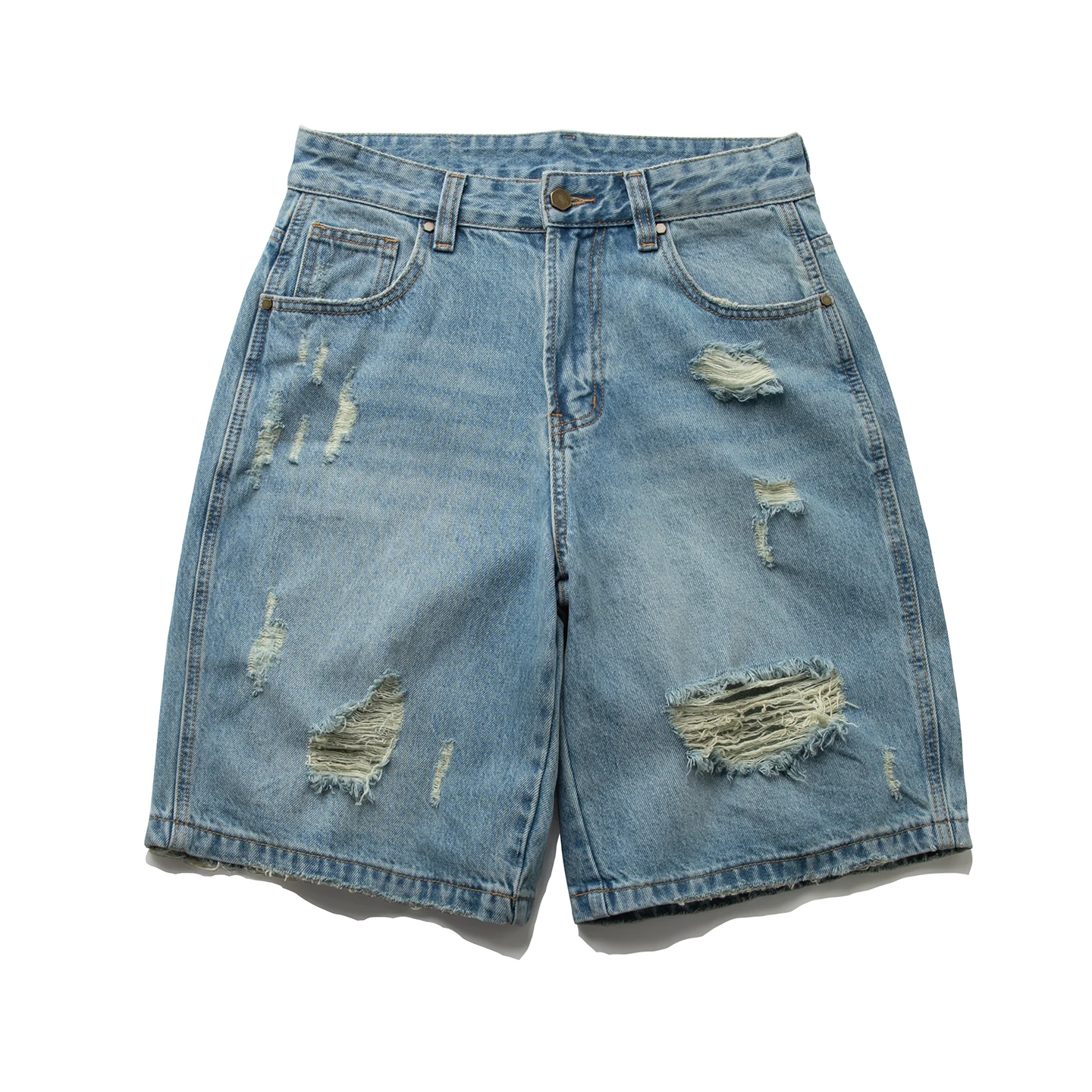 Retro American Washed Denim Shorts Men's Loose Straight Casual Five-Point Pants Torn Hole Process Cotton 100% Made in China
Retro American Washed Denim Shorts Men's Loose Straight Casual Five-Point Pants Torn Hole Process Cotton 100% Made in China