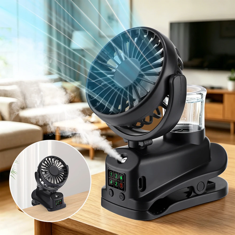 Portable Clip Fan Rechargeable Desktop Fan Wireless Ceiling Electric Fan Mini Spray Mister Humidifier Fan Rotating Clip Fan
Portable Clip Fan Rechargeable Desktop Fan Wireless Ceiling Electric Fan Mini Spray Mister Humidifier Fan Rotating Clip Fan