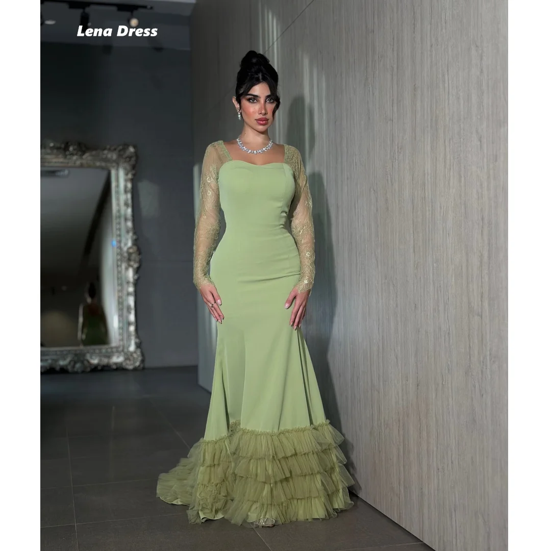 Lena Square Collar Luxurious Women's Evening Dresses Woman Elegant Party Dresses for Wedding Woman Customized Lace Long Sleeves
Lena Square Collar Luxurious Women's Evening Dresses Woman Elegant Party Dresses for Wedding Woman Customized Lace Long Sleeves