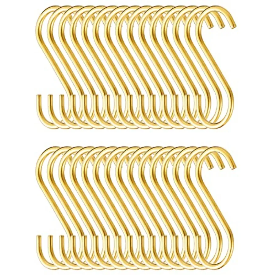 Gold S for Hanging Pack of 30, Heavy Duty Stainless Steel Titainium Plating Metal Mutil Purpose Hanger for Kitchen Pans, Pots,
Gold S for Hanging Pack of 30, Heavy Duty Stainless Steel Titainium Plating Metal Mutil Purpose Hanger for Kitchen Pans, Pots,