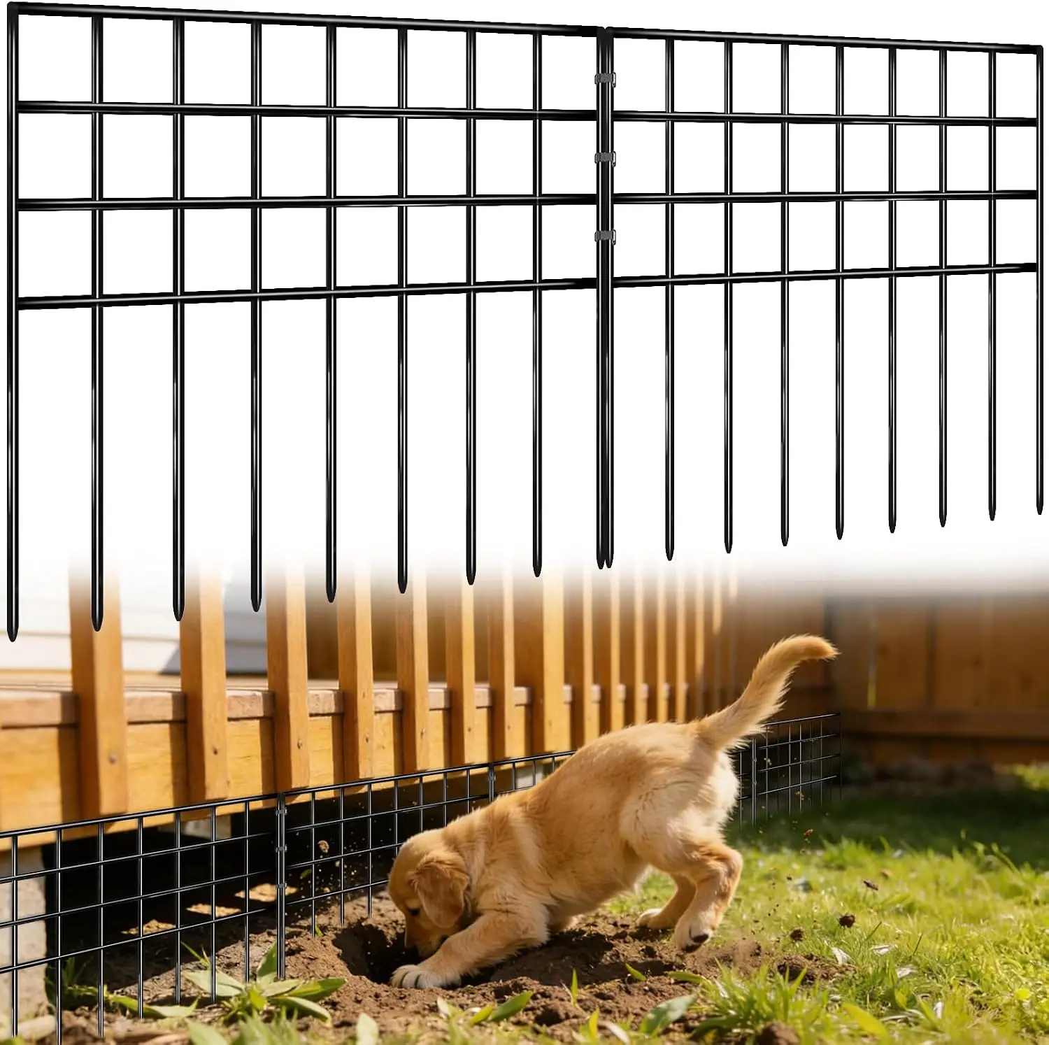 42.5ft No Dig Garden Fence, 30 Panels Rustproof Metal Barrier for Dogs & Rabbits, Anti Digging Bottom Edging
42.5ft No Dig Garden Fence, 30 Panels Rustproof Metal Barrier for Dogs & Rabbits, Anti Digging Bottom Edging