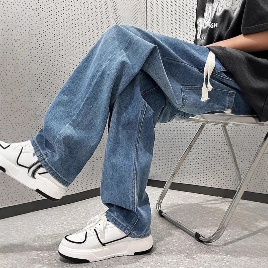 Men's Fashion Loose Straight Elastic Waist Jeans American High Quality Casual Drawstring Elastic Waist Denim Pants
Men's Fashion Loose Straight Elastic Waist Jeans American High Quality Casual Drawstring Elastic Waist Denim Pants
