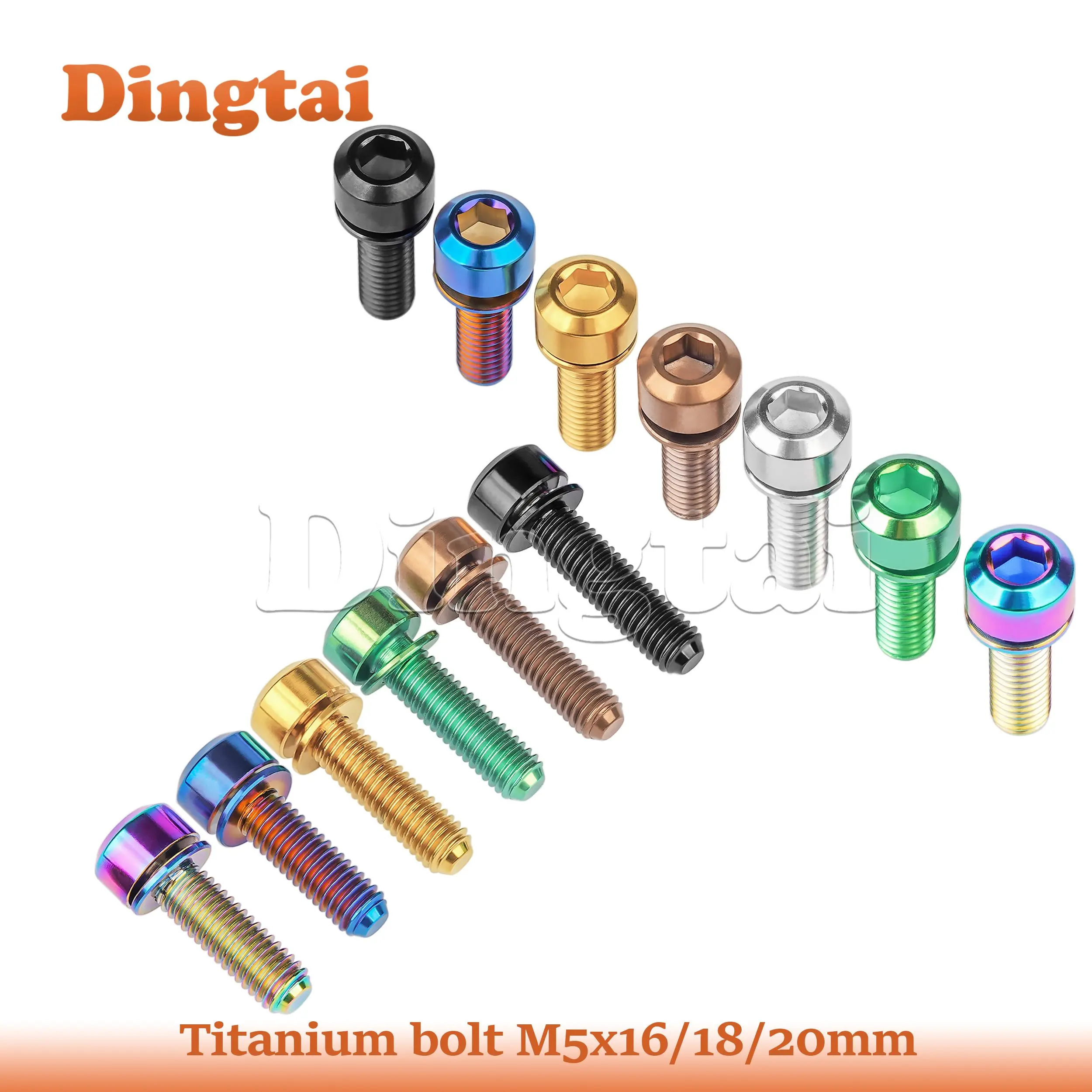 Dingtai Titanium Bolt M5x16 18 20 mm Bicycle Stem Screws with Nuts for MTB Accessories
Dingtai Titanium Bolt M5x16 18 20 mm Bicycle Stem Screws with Nuts for MTB Accessories
