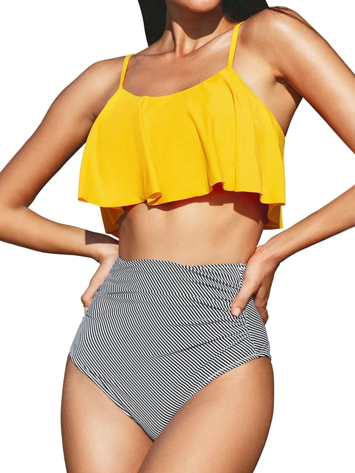 Color Striped Split Swimsuit Pure Color Ruffle Hem ter Top Bot Two-Piece Swimwear Casual Sportswear ort Sve round...
Color Striped Split Swimsuit Pure Color Ruffle Hem ter Top Bot Two-Piece Swimwear Casual Sportswear ort Sve round...
