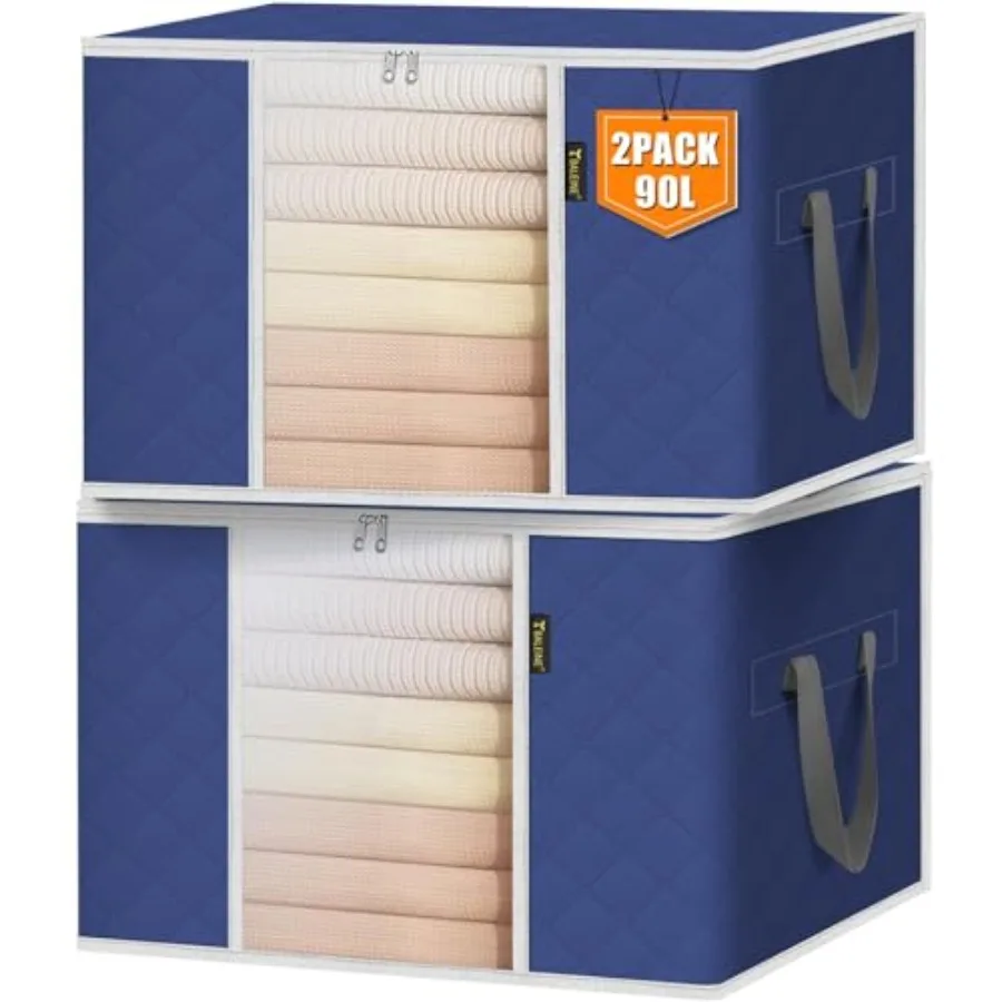 2 Pack Clothes Storage Bags, 24 Gallon Storage Containers with Reinforced Handle, Sturdy Zipper, Closet Organizer for Blanket,
2 Pack Clothes Storage Bags, 24 Gallon Storage Containers with Reinforced Handle, Sturdy Zipper, Closet Organizer for Blanket,