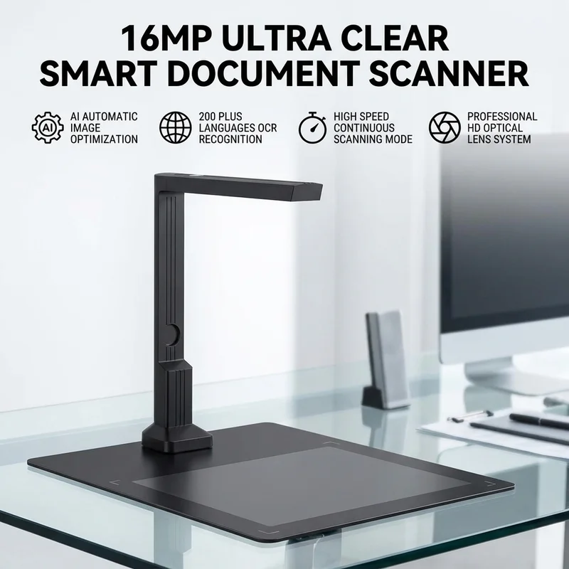 A4 Portable Document Scanning Camera, 16-megapixel book&Document scanne, with anti-tilt function and LED light
A4 Portable Document Scanning Camera, 16-megapixel book&Document scanne, with anti-tilt function and LED light