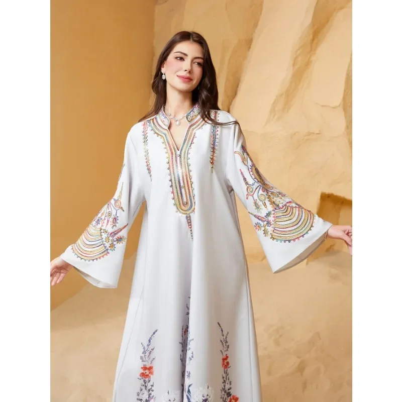 NC22 новый мусульманский женский халат с вышивкой, дорожное повседневное платье, абая
NC22 новый мусульманский женский халат с вышивкой, дорожное повседневное платье, абая