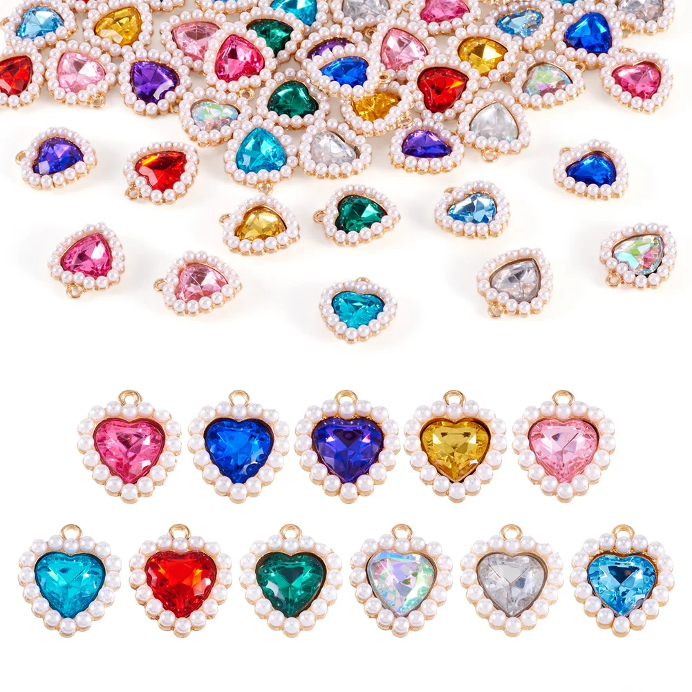 44Pcs Heart Alloy Rhinestone Pendant Faceted Love Heart with Pearl Dangle Charm for DIY Bracelet Necklace Earring Jewelry Making
44Pcs Heart Alloy Rhinestone Pendant Faceted Love Heart with Pearl Dangle Charm for DIY Bracelet Necklace Earring Jewelry Making