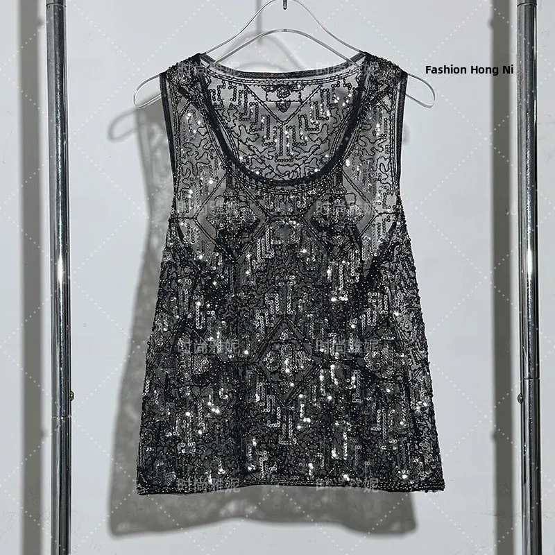 Faionable Yan Ni Sequin Embellied Vest Top Casual Handmade Luxury Slim Fit Performance Clothes for Women Trendy
Faionable Yan Ni Sequin Embellied Vest Top Casual Handmade Luxury Slim Fit Performance Clothes for Women Trendy
