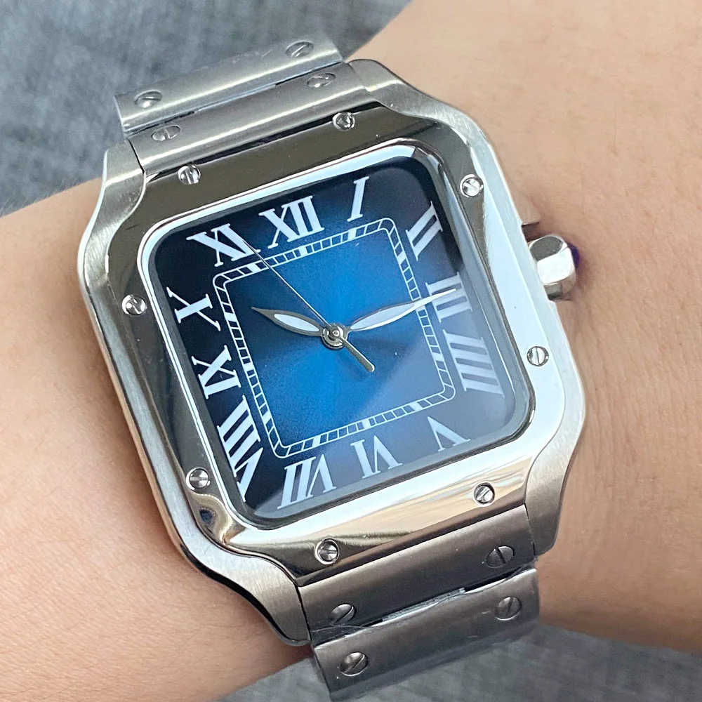Automatic Watch for Men Fashion Design Watches Santos Big Square Sterile Roman Dial Clear Case Back Full Steel 316L Elegant
Automatic Watch for Men Fashion Design Watches Santos Big Square Sterile Roman Dial Clear Case Back Full Steel 316L Elegant