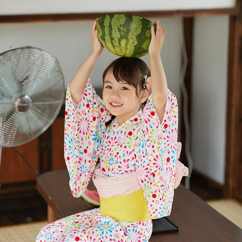 Cotton Girl's Summer Dress Japanese Traditional Kid's Kimono Firework Prints Children Stage Performing Dress Photography Wear
Cotton Girl's Summer Dress Japanese Traditional Kid's Kimono Firework Prints Children Stage Performing Dress Photography Wear
