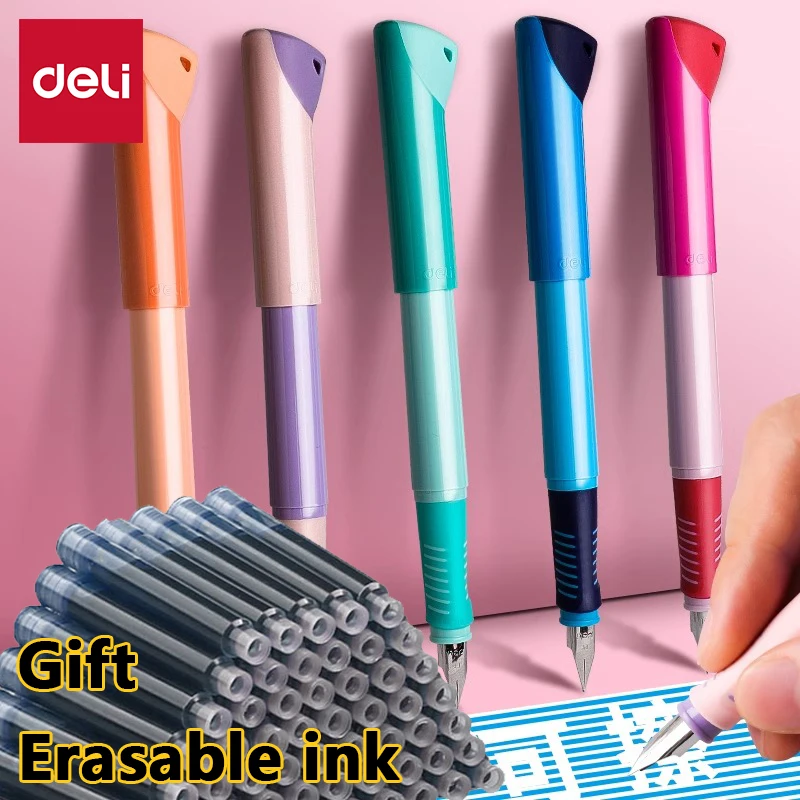 Deli Posture Correction Fountain Pen High Quality Plastic Erasable Blue Ink Bags Stationery Office School Supplies Writing Gift
Deli Posture Correction Fountain Pen High Quality Plastic Erasable Blue Ink Bags Stationery Office School Supplies Writing Gift