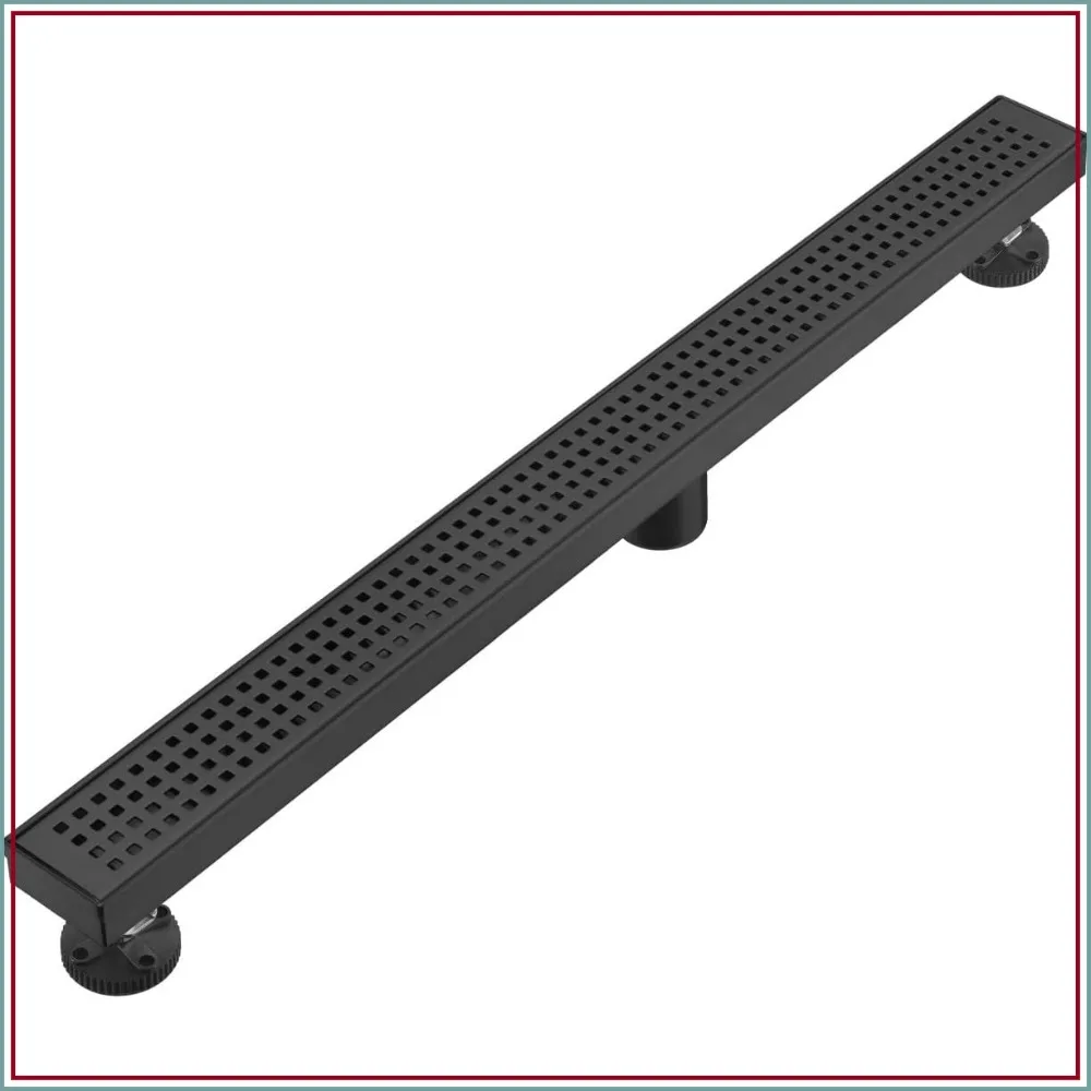 40 Inch Linear Shower Floor Drain, Matte Black 304 Stainless Steel Long Rectangular Trench Drain with Square Pattern Cover & Hair Catcher
40 Inch Linear Shower Floor Drain, Matte Black 304 Stainless Steel Long Rectangular Trench Drain with Square Pattern Cover & Hair Catcher