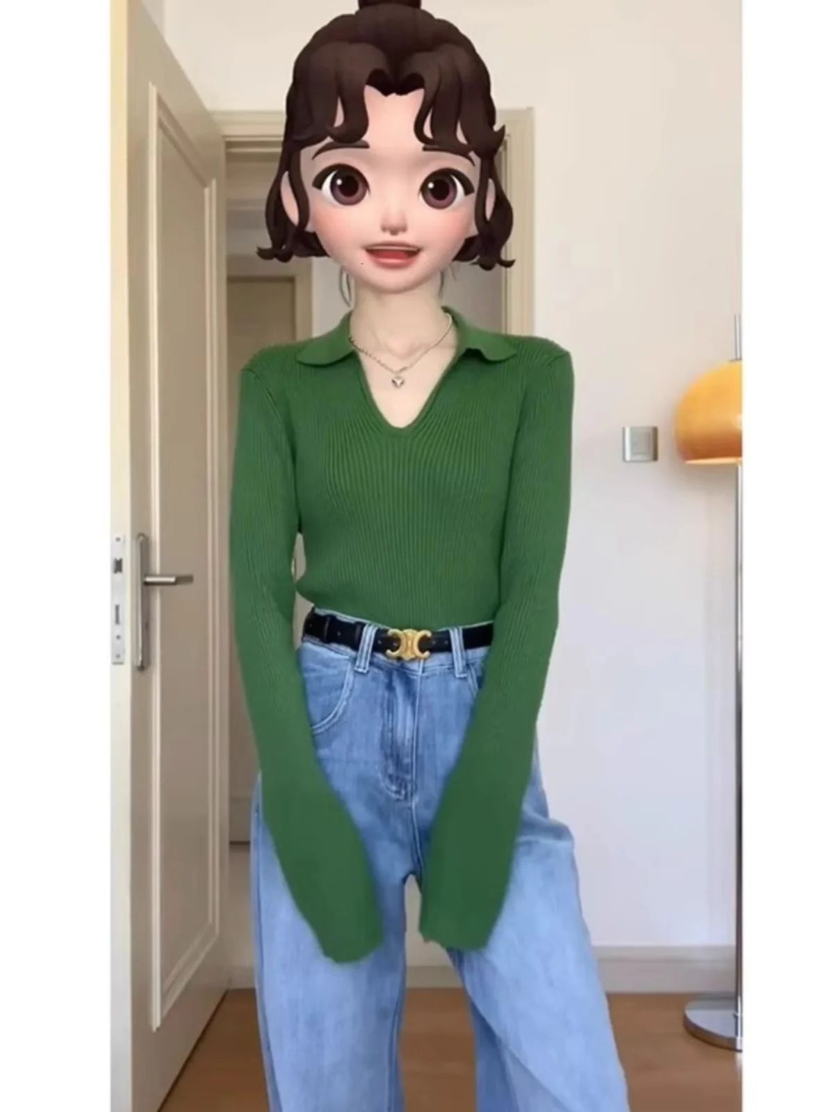 Collar Long Sleeve Knitted Sweater Women's Slim Fit Base Green Trendy Top Commute Style Korean Version Regular Fit
Collar Long Sleeve Knitted Sweater Women's Slim Fit Base Green Trendy Top Commute Style Korean Version Regular Fit