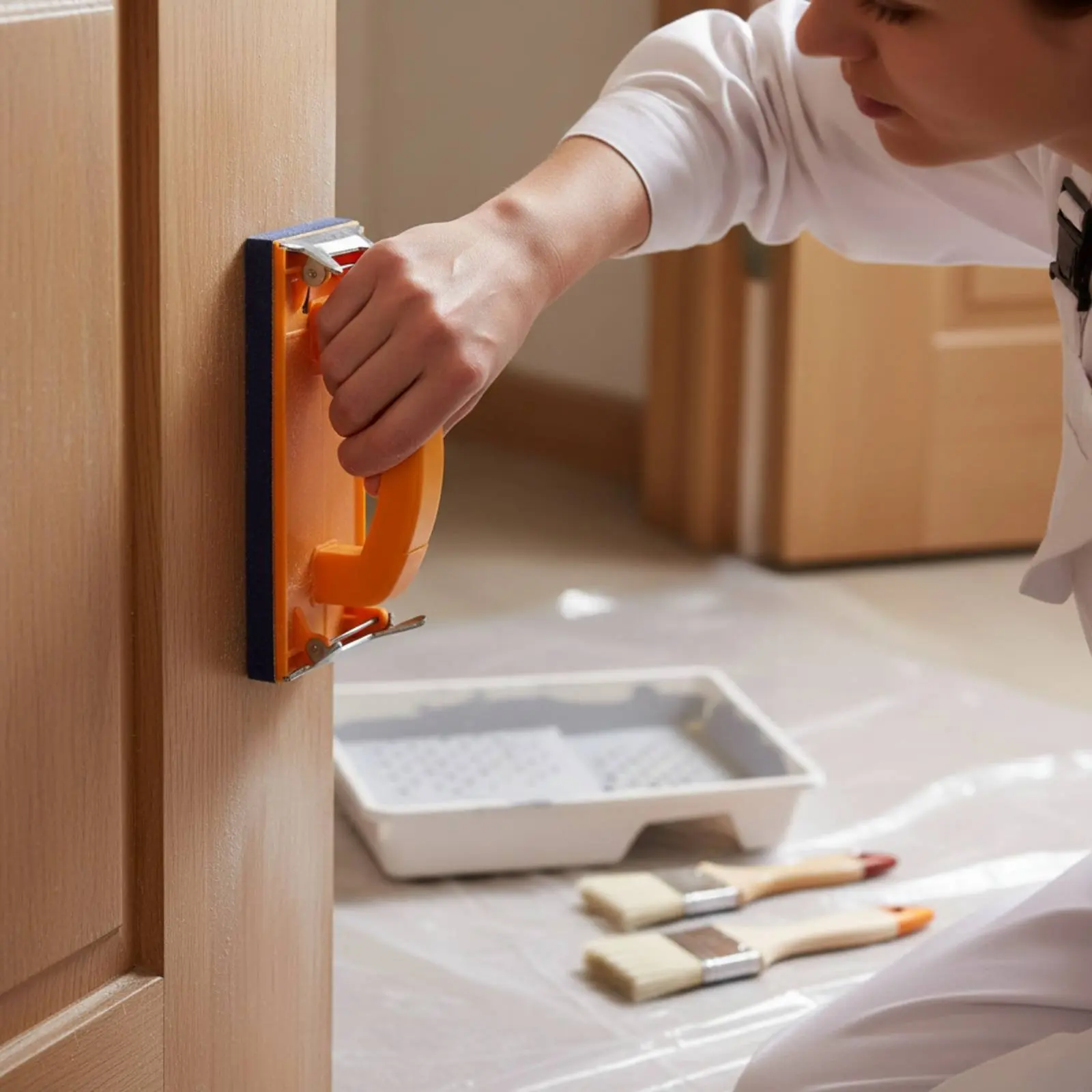 Sanding Block with Handle Comfortable Grip Sanding Paper Holder Manual Sanding Block Easy Paper Change Hand Sander Non-Slip
Sanding Block with Handle Comfortable Grip Sanding Paper Holder Manual Sanding Block Easy Paper Change Hand Sander Non-Slip