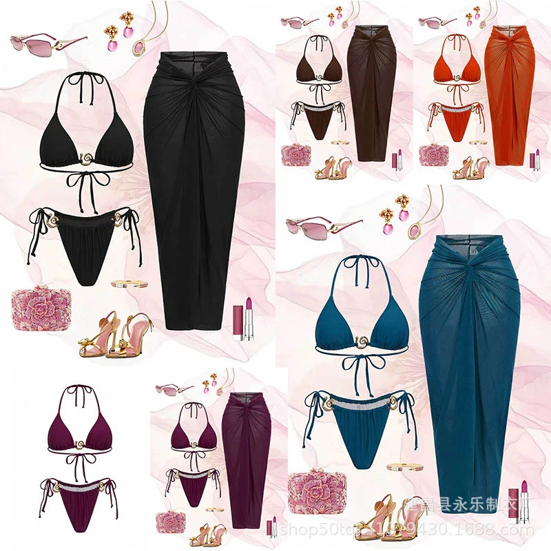 Purely Alluring High-End Casual Resort Spa Bikini DressBIKINIWomen's long skirt two-piece swimsuit
Purely Alluring High-End Casual Resort Spa Bikini DressBIKINIWomen's long skirt two-piece swimsuit