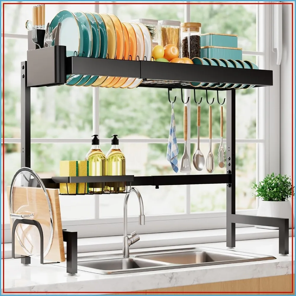 Over The Sink Dish Drying Rack, Expandable 2-Tier Stainless Steel Kitchen Storage, Rustproof & Space-Saving, 30"–34.5" L x 12" W x 25" H
Over The Sink Dish Drying Rack, Expandable 2-Tier Stainless Steel Kitchen Storage, Rustproof & Space-Saving, 30"–34.5" L x 12" W x 25" H