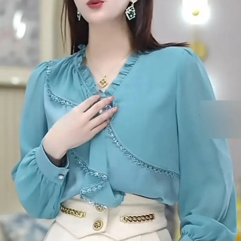 2026 New Beautiful Women's Shirts Blouse Spring Summer Autumn Water Blue Shirt Top Versatile Korean Women Receive High Praise
2026 New Beautiful Women's Shirts Blouse Spring Summer Autumn Water Blue Shirt Top Versatile Korean Women Receive High Praise