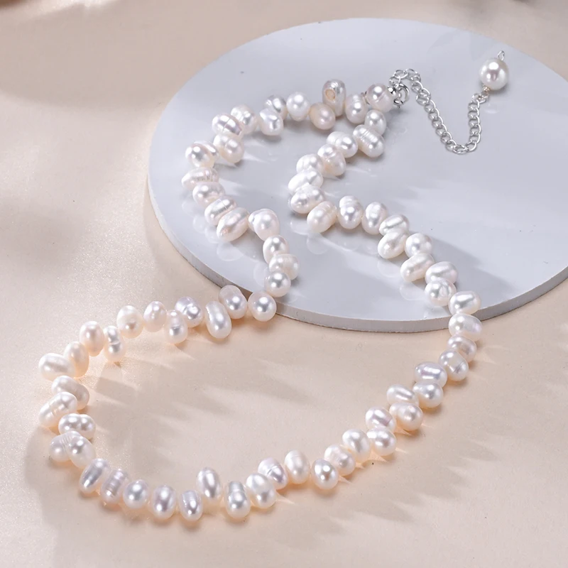 HENGSHENG 925 Sterling Silver Freshwater 5-6mm Interleaved Oval White Pearl Necklace Fine Trendy Jewelry Gift for Women Girls
HENGSHENG 925 Sterling Silver Freshwater 5-6mm Interleaved Oval White Pearl Necklace Fine Trendy Jewelry Gift for Women Girls