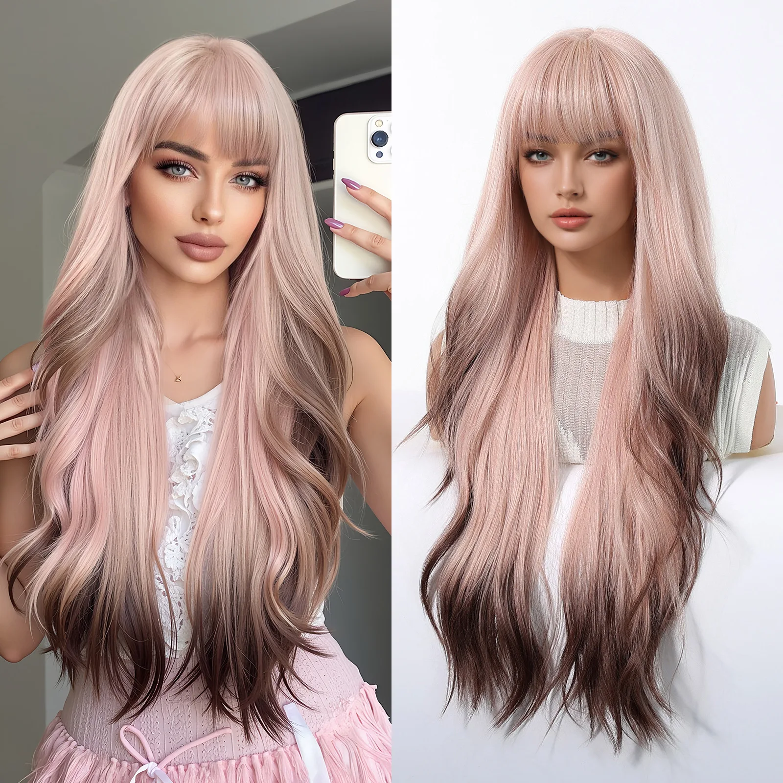Wig Female JK Pink Big Wave Natural Qi Bangs Hood Fashion Long Curly Hair Lolita
Wig Female JK Pink Big Wave Natural Qi Bangs Hood Fashion Long Curly Hair Lolita