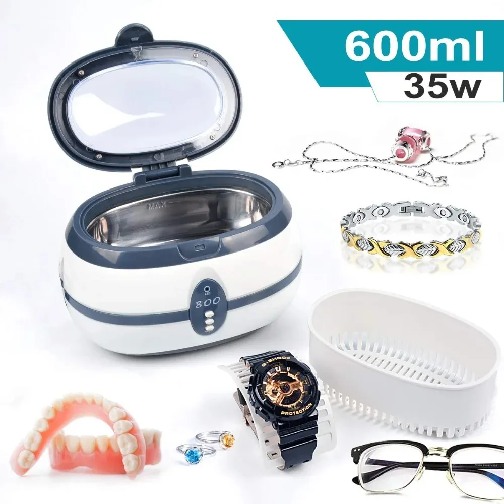 600ml Ultrasonic Cleaner Bath Timer Jewelry Brush Glasses Manicure Stones Cutters Dental Razor Parts Ultrasound Sonic S-800
600ml Ultrasonic Cleaner Bath Timer Jewelry Brush Glasses Manicure Stones Cutters Dental Razor Parts Ultrasound Sonic S-800