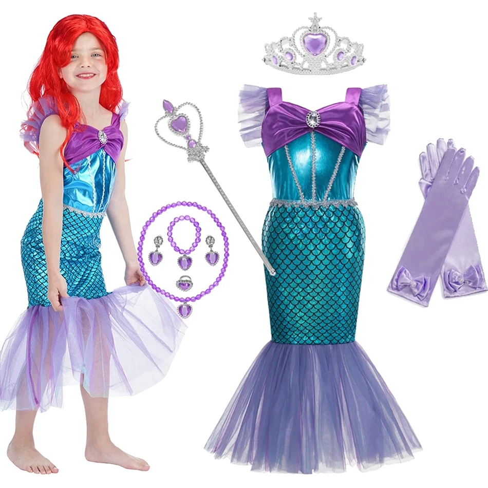 New Disney Baby Girls Princess Little Mermaid Ariel Summer Dresses Mesh Polyester Cosplay Costume For Halloween Party Dress Up
New Disney Baby Girls Princess Little Mermaid Ariel Summer Dresses Mesh Polyester Cosplay Costume For Halloween Party Dress Up