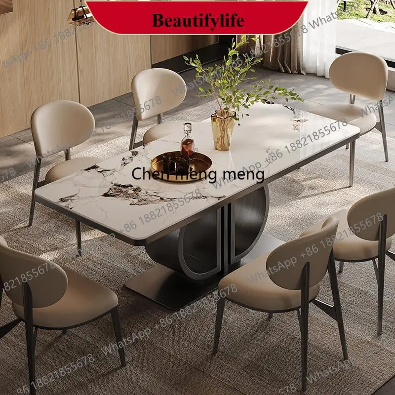 F185 Легкий роскошный прямоугольный обеденный стол Современный простой высококачественный ресторанный стол Эстетический дизайнерский Muebles Домашняя мебель
F185 Легкий роскошный прямоугольный обеденный стол Современный простой высококачественный ресторанный стол Эстетический дизайнерский Muebles Домашняя мебель