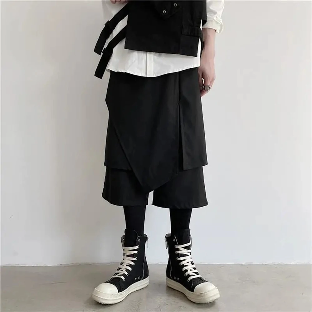 Мужские брюки-кюлоты Y2K с двойным слоем, асимметричные, в стиле самурая, уличная мода, темный готический стиль, для активного отдыха, хакама на семь частей, мужская одежда 2026
Мужские брюки-кюлоты Y2K с двойным слоем, асимметричные, в стиле самурая, уличная мода, темный готический стиль, для активного отдыха, хакама на семь частей, мужская одежда 2026