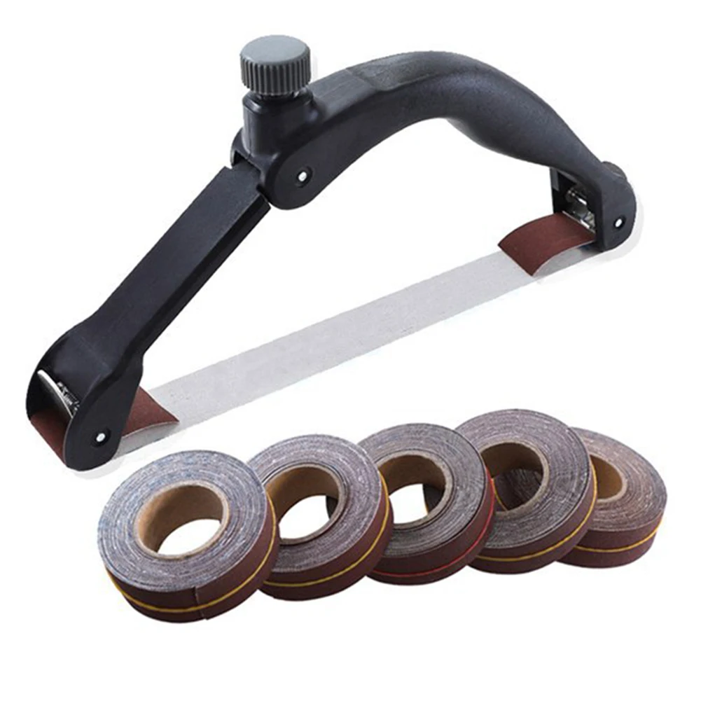 Adjustable Handheld Bow-Shaped Sandpaper Holder With 150,240,320,400,600 Grit Sanding Belt Manual Grinding And Polishing Tools
Adjustable Handheld Bow-Shaped Sandpaper Holder With 150,240,320,400,600 Grit Sanding Belt Manual Grinding And Polishing Tools