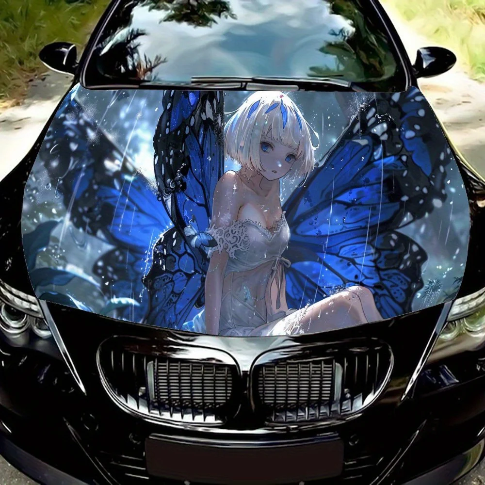Blue Butterfly Wings Girl Car Vinyl Wrap, PVC Waterproof Car Hood Sticker, Self-Adhesive Scratch-Resistant Stickers for Engine C
Blue Butterfly Wings Girl Car Vinyl Wrap, PVC Waterproof Car Hood Sticker, Self-Adhesive Scratch-Resistant Stickers for Engine C