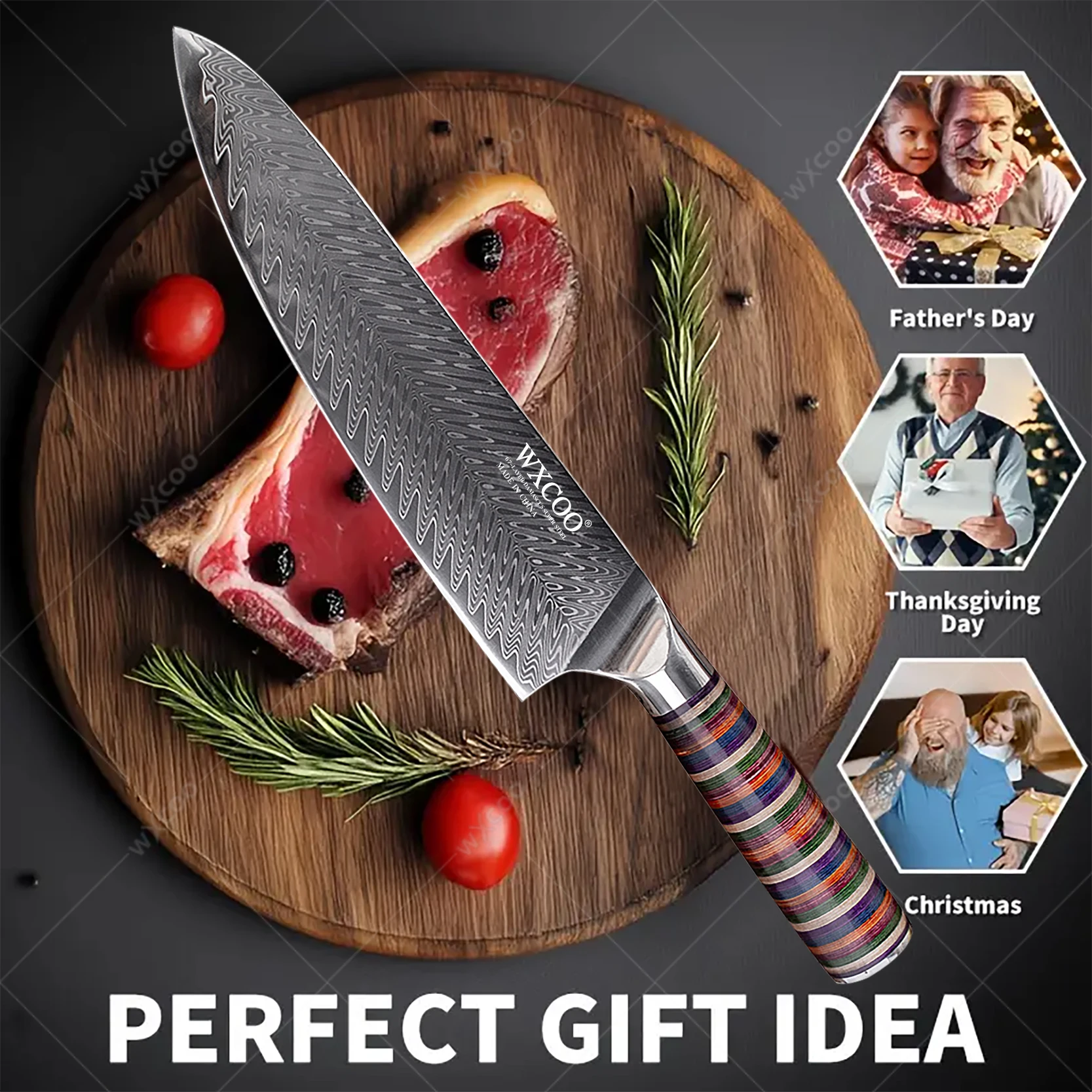 WXCOO 67 Layer Damascus Steel Chef Knife VG10 High Hardness Kitchen Knives Kiritsuke Vegetable Slicing knife Cooking Tools
WXCOO 67 Layer Damascus Steel Chef Knife VG10 High Hardness Kitchen Knives Kiritsuke Vegetable Slicing knife Cooking Tools