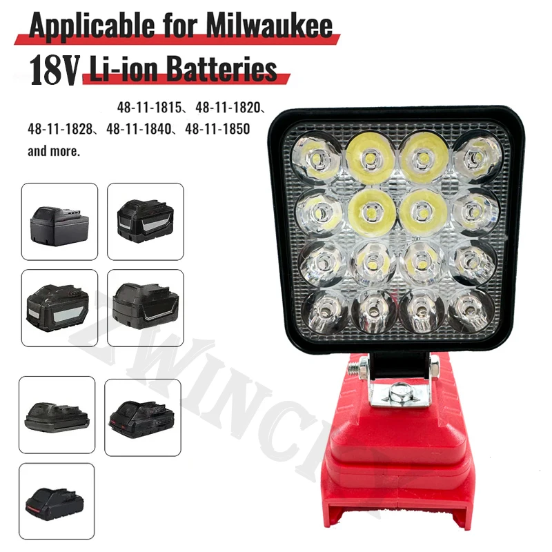 Portable LED Lamp Work Light for Milwaukee 18V Li-Ion Battery Cordless Flood Lights Camping Emergency Lighting Fishing
Portable LED Lamp Work Light for Milwaukee 18V Li-Ion Battery Cordless Flood Lights Camping Emergency Lighting Fishing