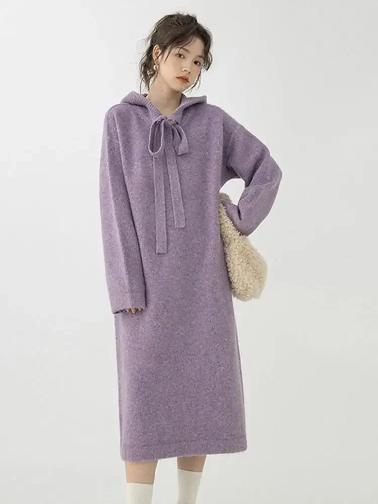 New Autumn Winter Solid Color Sweater Dress Women's Long Sleeve Knitted Extra Loose Pullover F117
New Autumn Winter Solid Color Sweater Dress Women's Long Sleeve Knitted Extra Loose Pullover F117