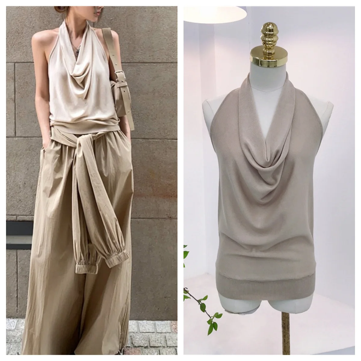 2025 Summer New Swing Neck Halter Knitted Vest Slack Silk Top Women
2025 Summer New Swing Neck Halter Knitted Vest Slack Silk Top Women