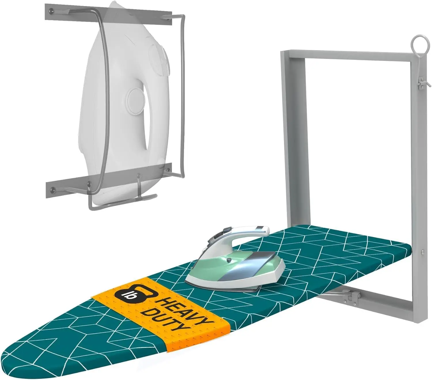 Wall Mounted Ironing Board with Iron Holder, 36.2" x 12.2", Space Saving Fold Down for Small Spaces, Cotton Cover, Green/Grey
Wall Mounted Ironing Board with Iron Holder, 36.2" x 12.2", Space Saving Fold Down for Small Spaces, Cotton Cover, Green/Grey