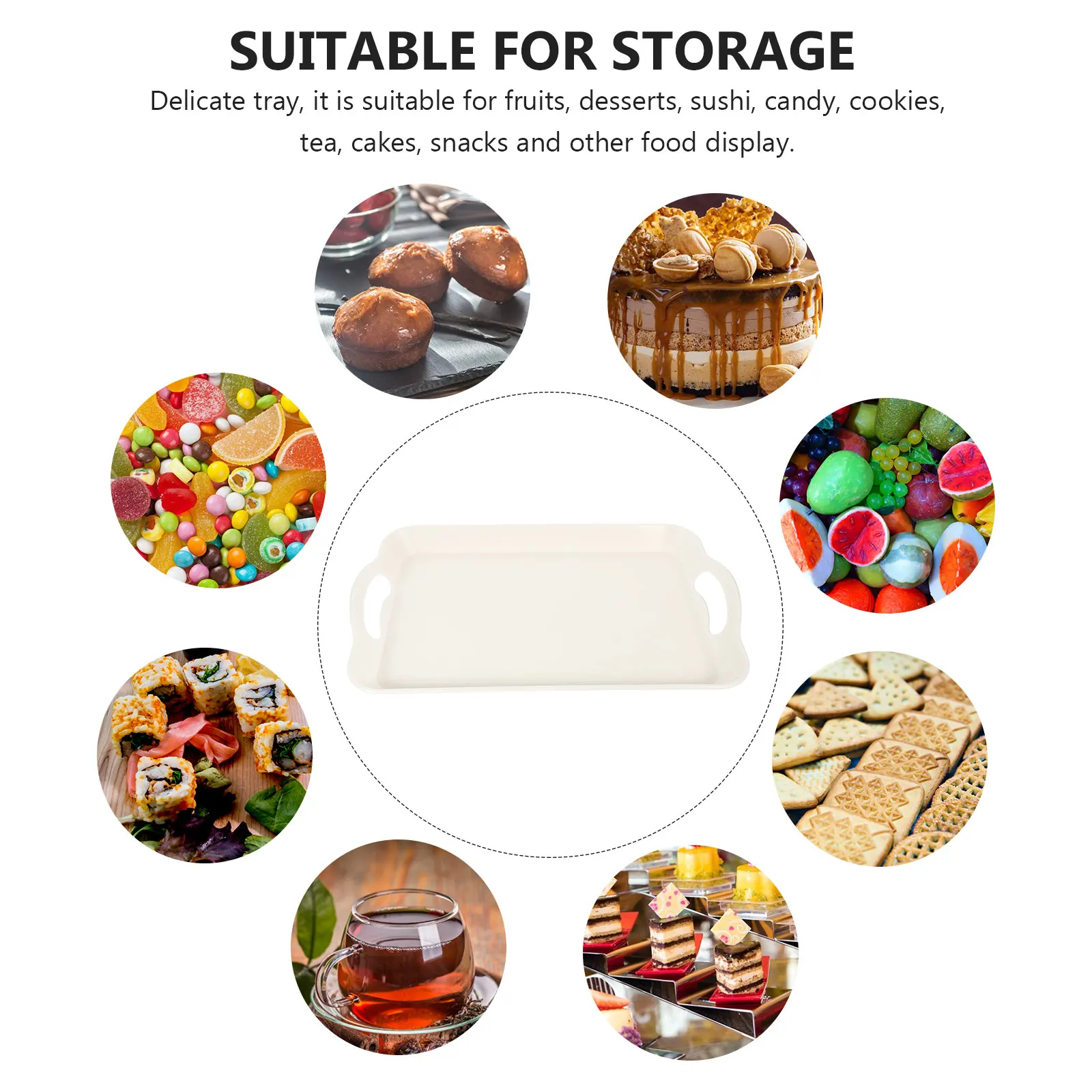 Double Handle Plastic Serving Tray Food Tray Simple Design for Home Restaurant Dessert Cake Snack Serving Trays for Eating
Double Handle Plastic Serving Tray Food Tray Simple Design for Home Restaurant Dessert Cake Snack Serving Trays for Eating
