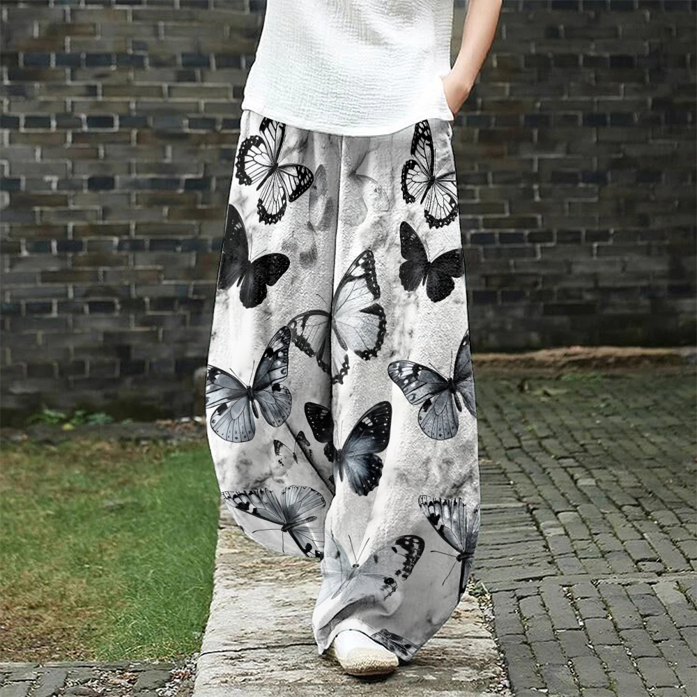 Black and White Butterfly Print Wide Leg Pants Summer Loose Fit Pants Harajuku Lantern Trousers Elegent Boho Retro Poetic Pants
Black and White Butterfly Print Wide Leg Pants Summer Loose Fit Pants Harajuku Lantern Trousers Elegent Boho Retro Poetic Pants