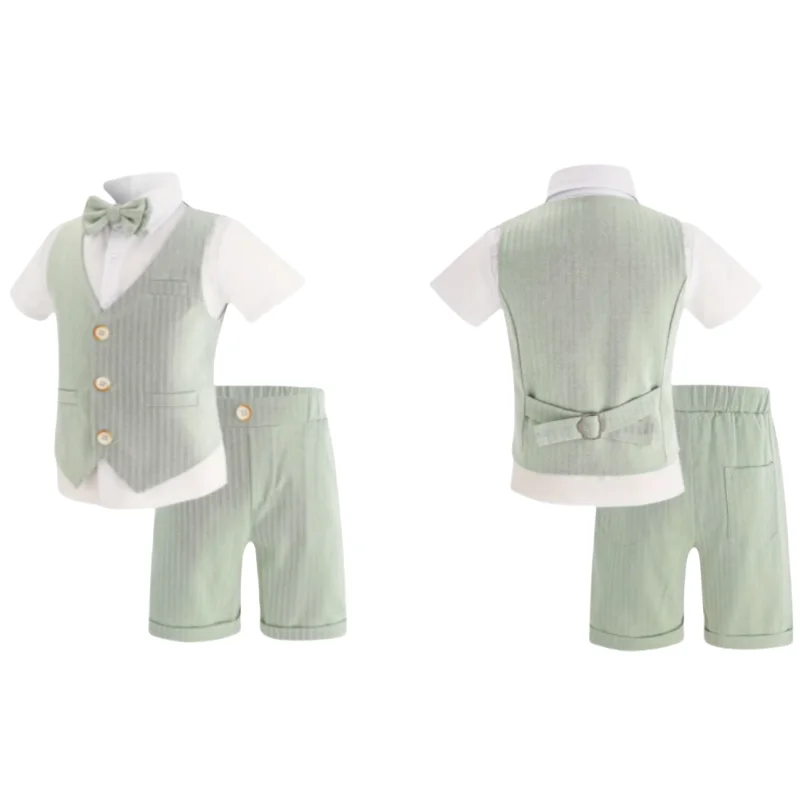 Kids Vest Shorts Set Boys Formal Vest Shorts Bowtie 3Pieces Suit for Wedding Hosting Speech Piano Performance
Kids Vest Shorts Set Boys Formal Vest Shorts Bowtie 3Pieces Suit for Wedding Hosting Speech Piano Performance