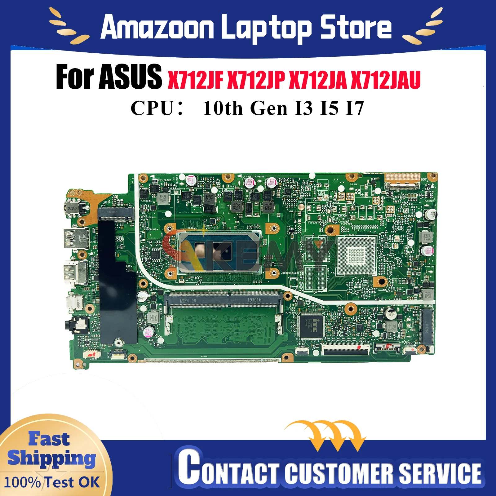 X712JA Материнская плата для ноутбука ASUS K512J S512J A512J X712JAU X512J X712JAW X712JP V5000J F512J X712JF Материнская плата с процессором I3 I5 I7 
X712JA Материнская плата для ноутбука ASUS K512J S512J A512J X712JAU X512J X712JAW X712JP V5000J F512J X712JF Материнская плата с процессором I3 I5 I7