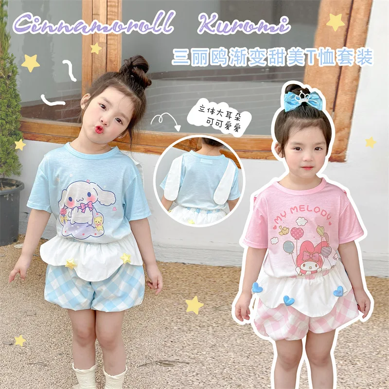 Kawaii My Melody Cinnamoroll милый градиентный комплект футболки Летние аниме Sanrios милые детские топы и брюки для девочек
Kawaii My Melody Cinnamoroll милый градиентный комплект футболки Летние аниме Sanrios милые детские топы и брюки для девочек