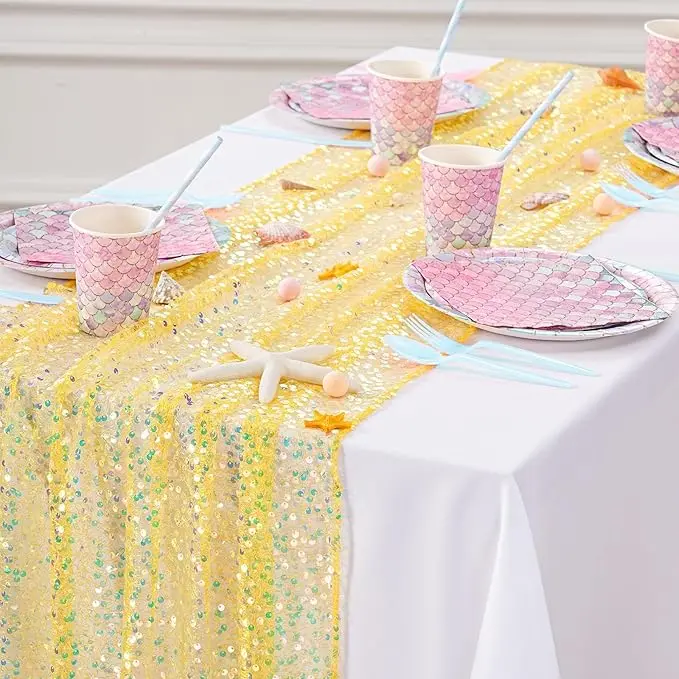 Pink Table Runner Iridescent Sequin Glitter Table Fabric for Baby Shower Wedding Birthday Party Ceremony Table Decorations
Pink Table Runner Iridescent Sequin Glitter Table Fabric for Baby Shower Wedding Birthday Party Ceremony Table Decorations