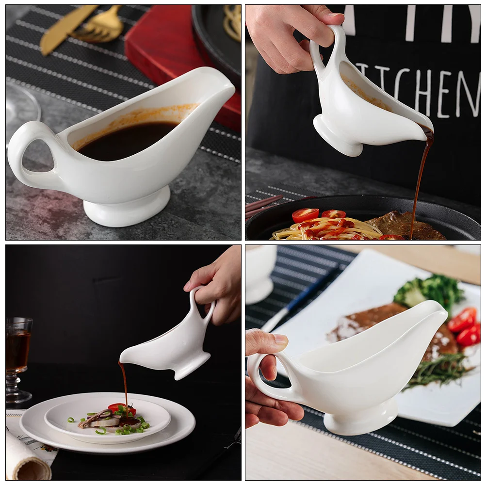 Ceramic Sauce Boat Household Condiment Cup Multi-Function Gravy Accessory for Dining Kitchen Restaurant Use Gravy Boat
Ceramic Sauce Boat Household Condiment Cup Multi-Function Gravy Accessory for Dining Kitchen Restaurant Use Gravy Boat