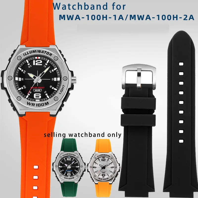 Silicone bracelet for Casio MWA-100H MWD-100H series modified waterproof convex mouth silicone men's watch strap watchband
Silicone bracelet for Casio MWA-100H MWD-100H series modified waterproof convex mouth silicone men's watch strap watchband