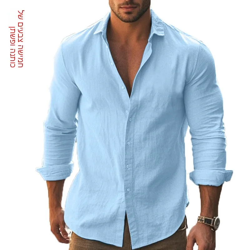 Casual Linen Long Sleeve Beach Shirt Male Top Buttoned Collar Pure Color Autumn Wear Resistant Deformation Non-iron Treatment
Casual Linen Long Sleeve Beach Shirt Male Top Buttoned Collar Pure Color Autumn Wear Resistant Deformation Non-iron Treatment