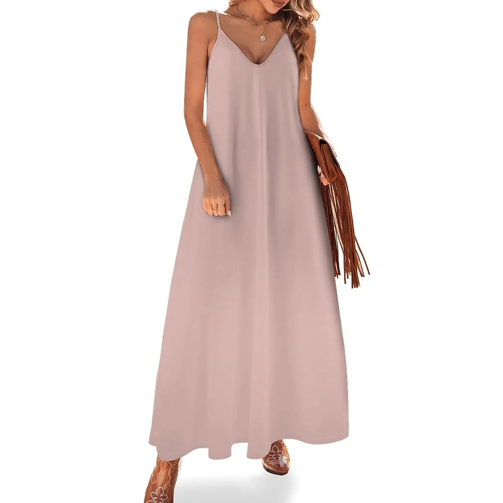 Rose Gold Solid Color Sleeveless Dress dresses for women 2025 luxury designer party evening dress womans clothing Dress
Rose Gold Solid Color Sleeveless Dress dresses for women 2025 luxury designer party evening dress womans clothing Dress