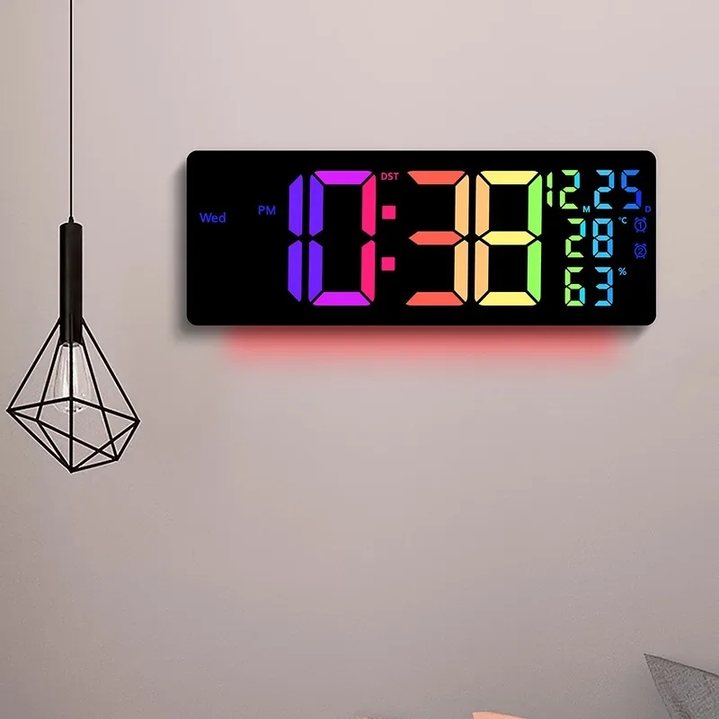 Большие цифровые настенные часы RGB с датой и дистанционным управлением RGB-подсветка для настроения Настольные часы 12/24H DST с отключением питания и памятью Светодиодный будильник
Большие цифровые настенные часы RGB с датой и дистанционным управлением RGB-подсветка для настроения Настольные часы 12/24H DST с отключением питания и памятью Светодиодный будильник